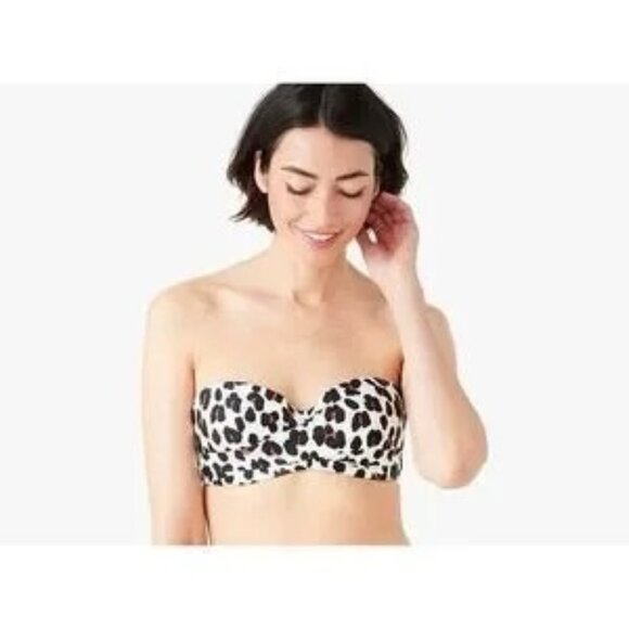 NWT Kate Spade New York Leopard Print Bandeau Bikini Top With Optional Straps XL - Picture 1 of 11